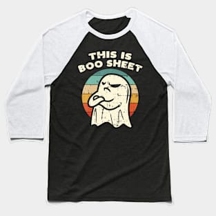 This Is Boo Sheet Ghost Retro Halloween Costume Baseball T-Shirt